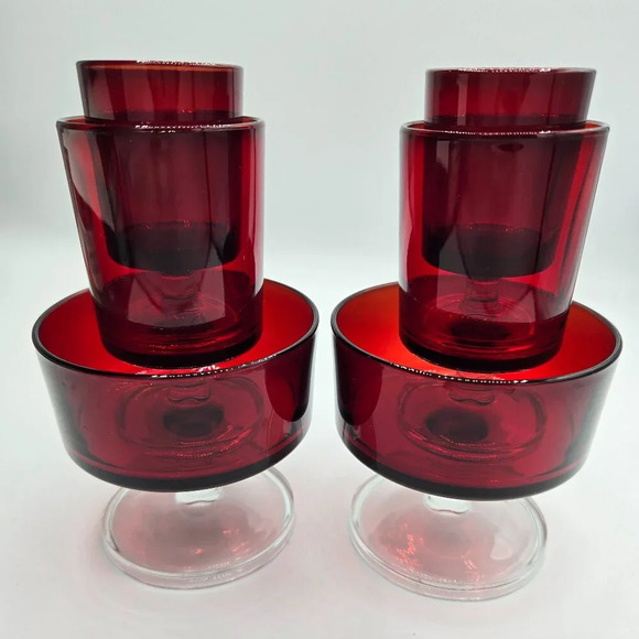 Luminarc Cavalier Ruby Red Glasses in 3 different  sizes - Picture 4 of 8